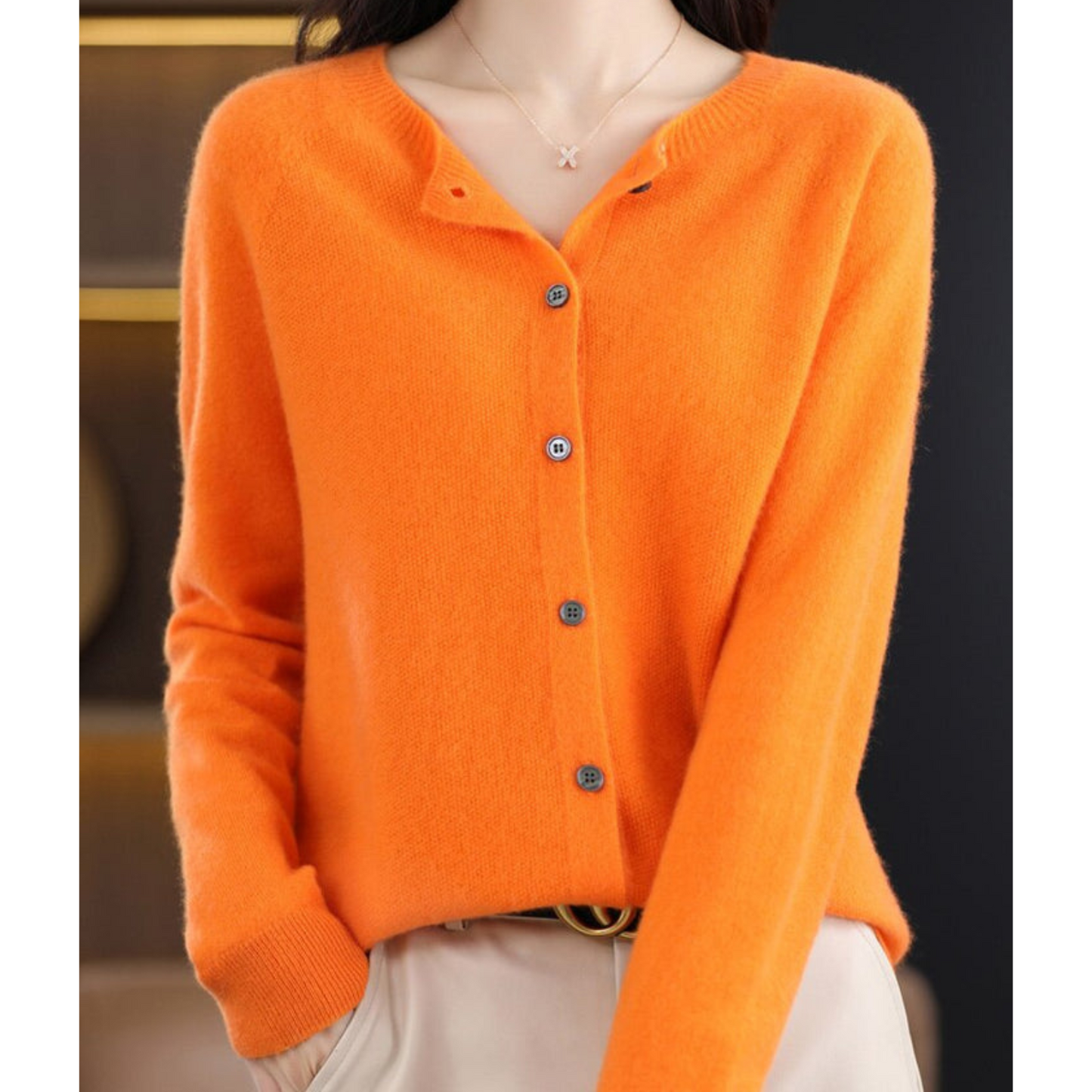 Women's Long Sleeve V-Neck Cardigan | Comfortable, Versatile & Ideal for Winter Wardrobe