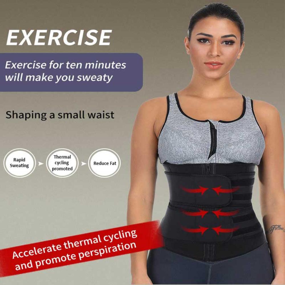 Women's Latex Waist Trainer | Double Compression Straps & Zipper for High-Intensity Workouts