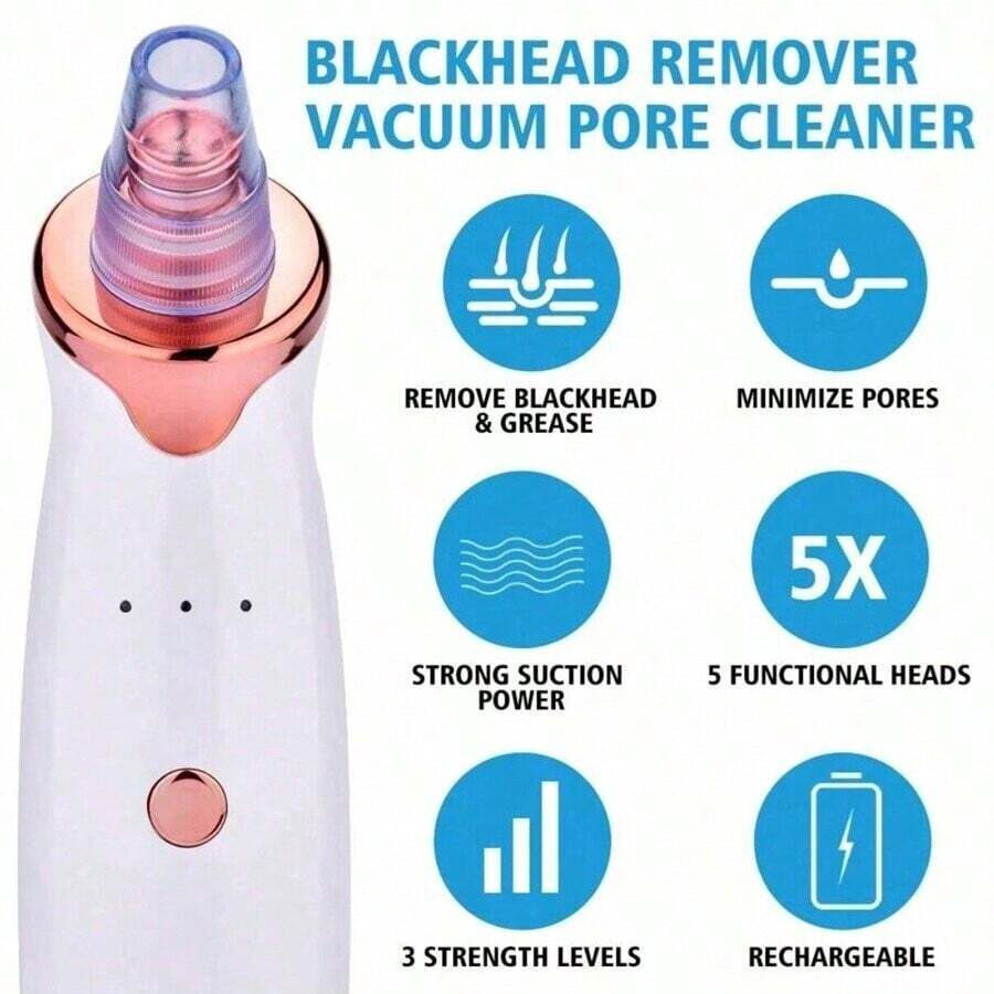 Electric Blackhead Remover | Deep Cleansing, Powerful Suction & Customizable for Clearer Skin at Home