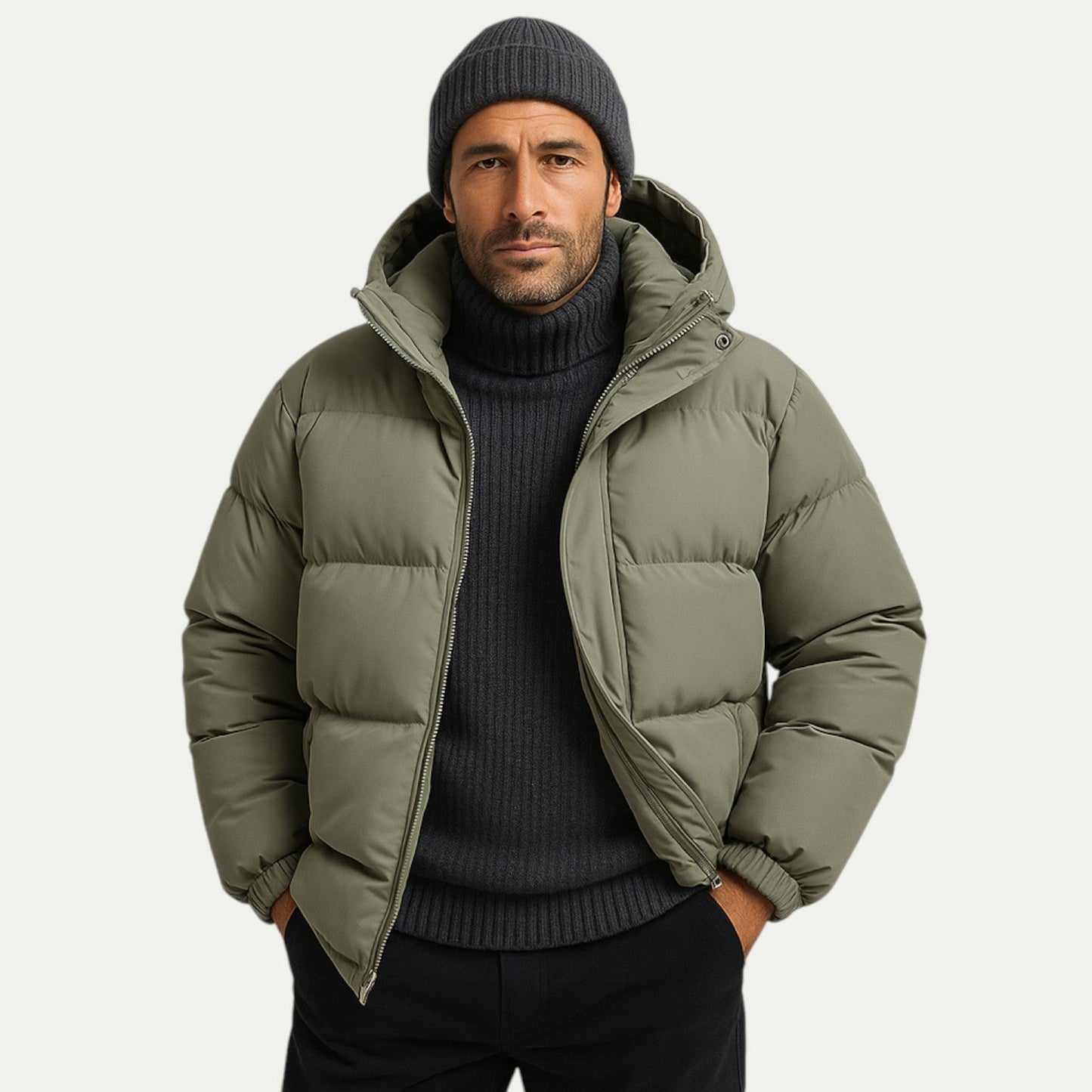 Unisex Waterproof Down Hooded Puffer Winter Parka Jacket