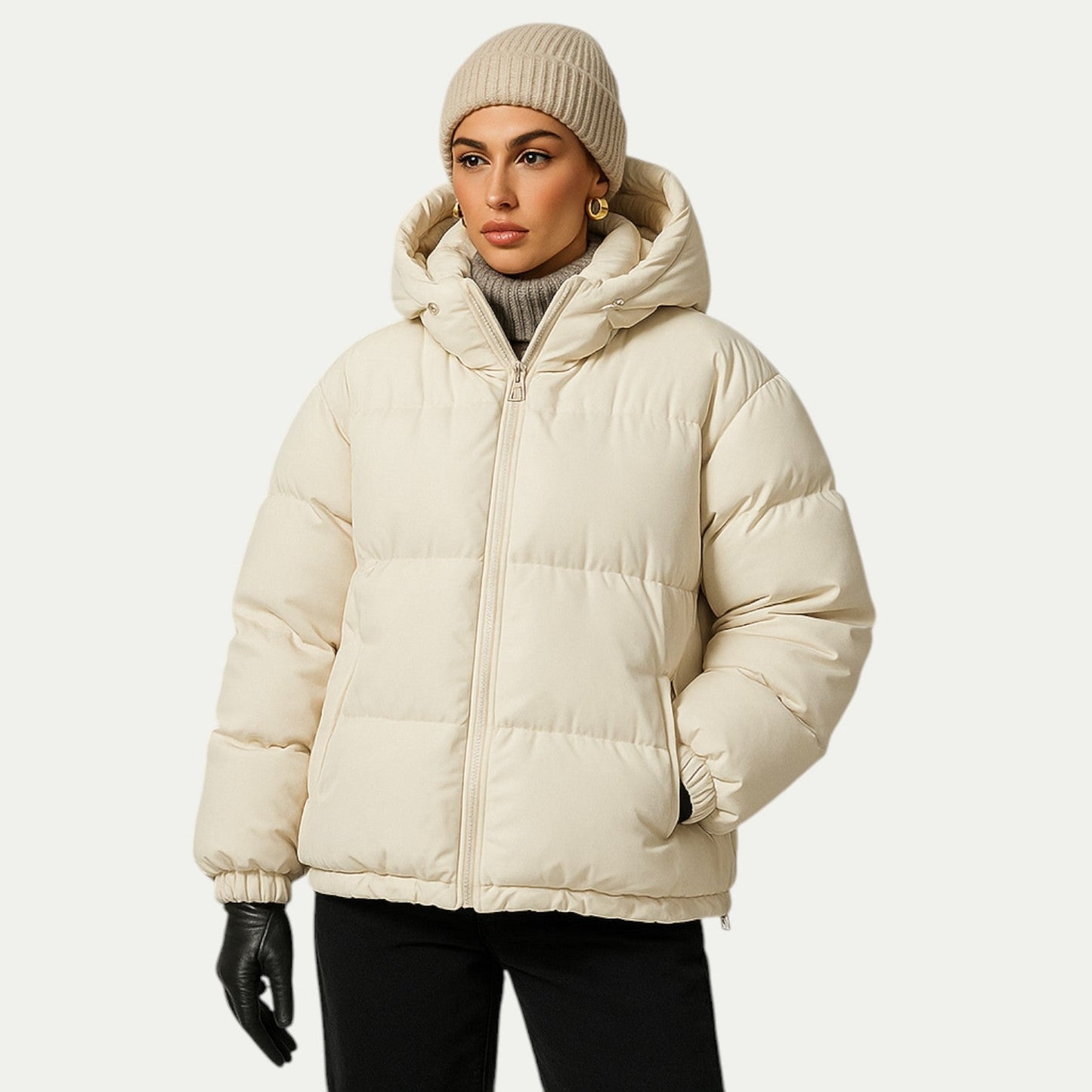 Unisex Waterproof Down Hooded Puffer Winter Parka Jacket