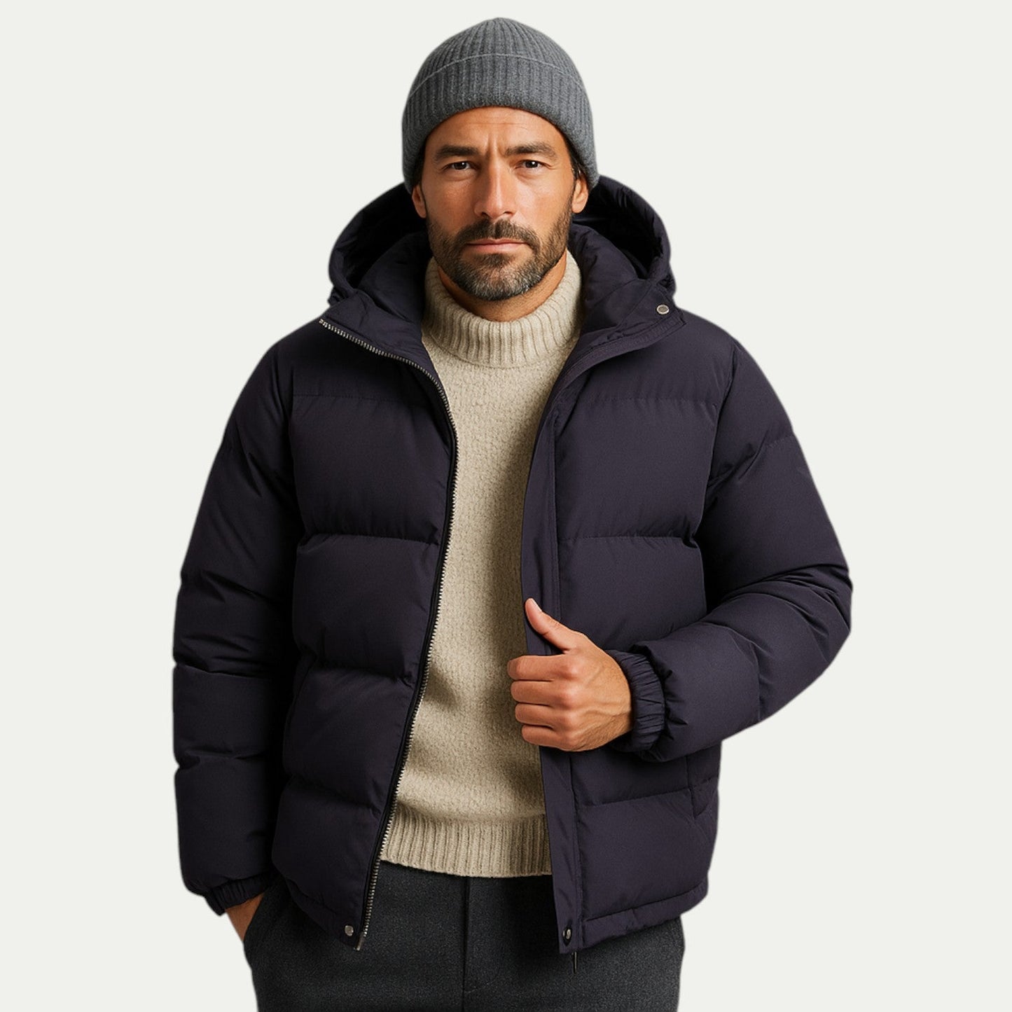 Unisex Waterproof Down Hooded Puffer Winter Parka Jacket