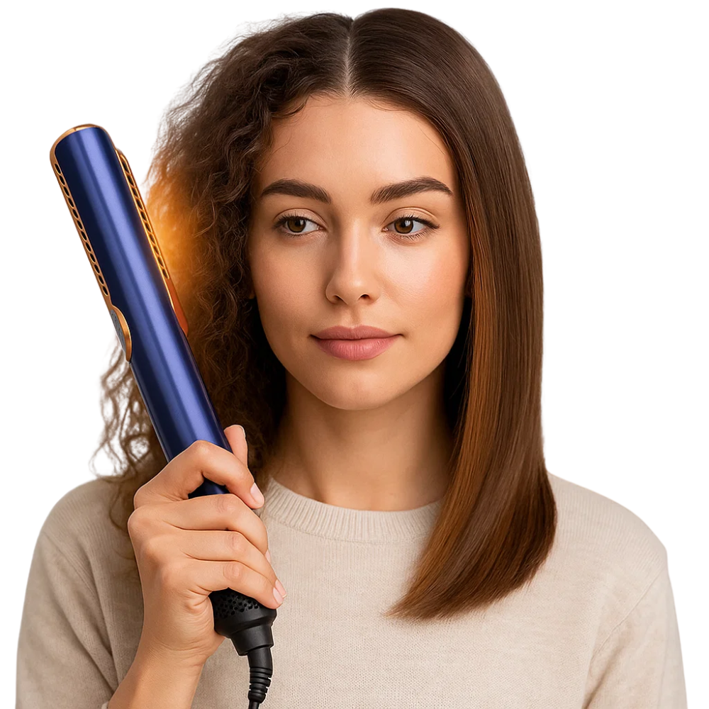 Air Straightener | 2-in-1 Blow-Dryer & Smoothing Tool with Ion Technology for All Hair Types