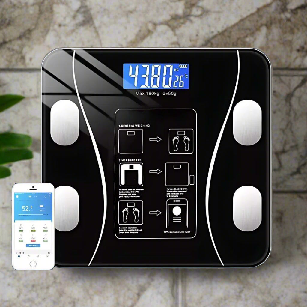 Smart Body Composition Scale | Bluetooth BMI & Body Fat Measurement for Fitness Tracking and Wellness Goals