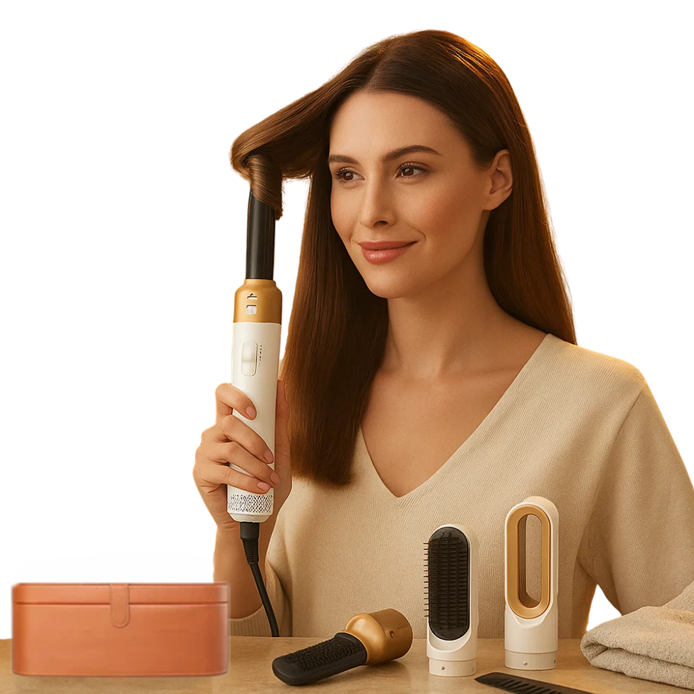 5 in 1 Hair Styler | Curling, Straightening & Drying with Coanda Effect for All Hair Types
