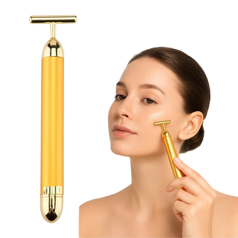 Faceily™ | 24K Gold Electric Beauty Bar | Face-Lifting Massage Roller & Waterproof Anti-Aging Tool for Skincare Routine