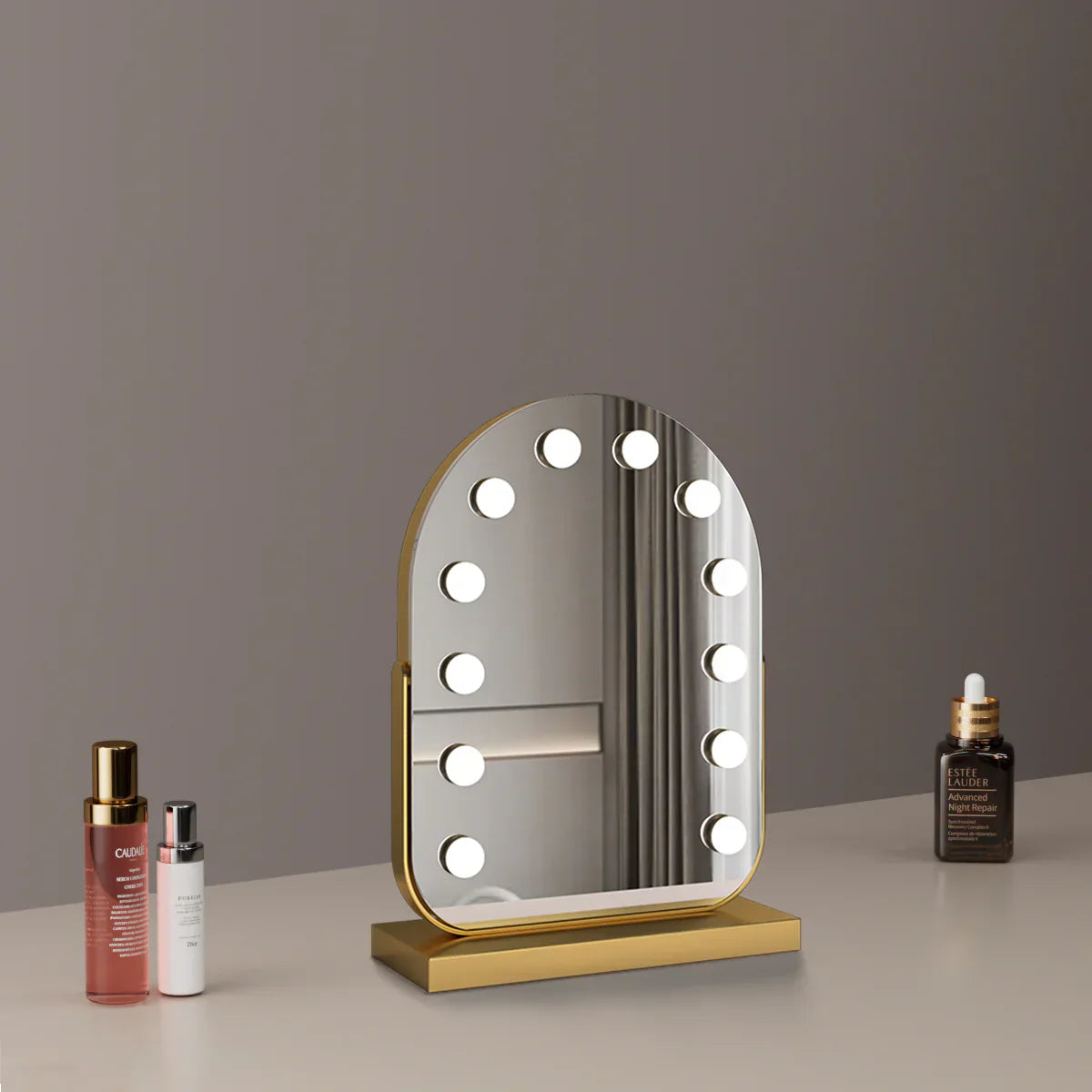 Large Arched Vanity Mirror | 17 LED Bulbs, Dimmable Brightness & 3 Light Modes for Makeup and Home Decor