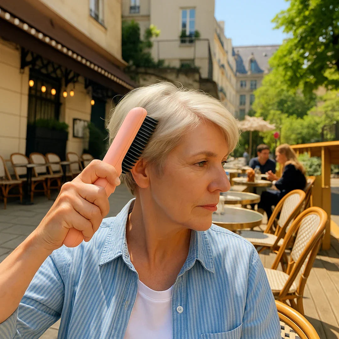 Wireless Heated Brush | Customizable Heat Settings & Portable for Effortless Styling Anytime