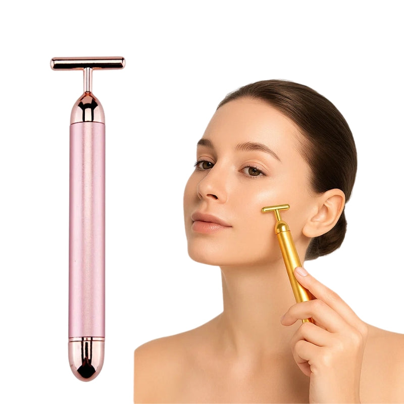 Faceily™ | 24K Gold Electric Beauty Bar | Face-Lifting Massage Roller & Waterproof Anti-Aging Tool for Skincare Routine
