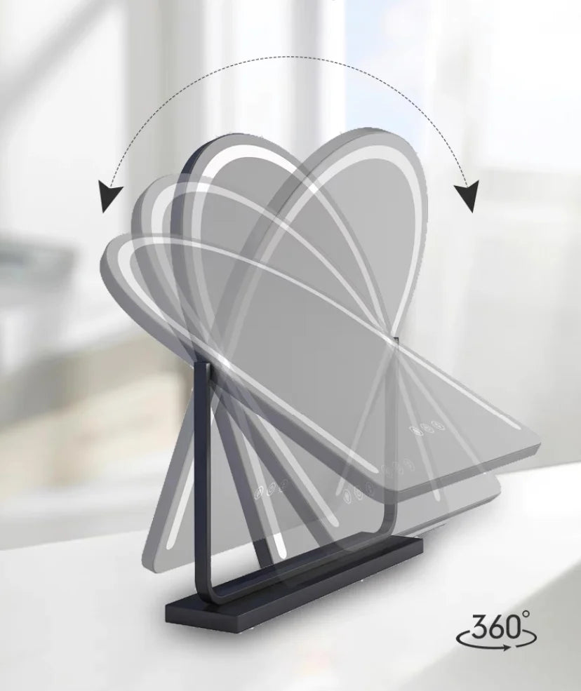 Large Arched LED Vanity Mirror | 360° Rotation, Dimmable Brightness & 3 Light Modes for Makeup and Skincare