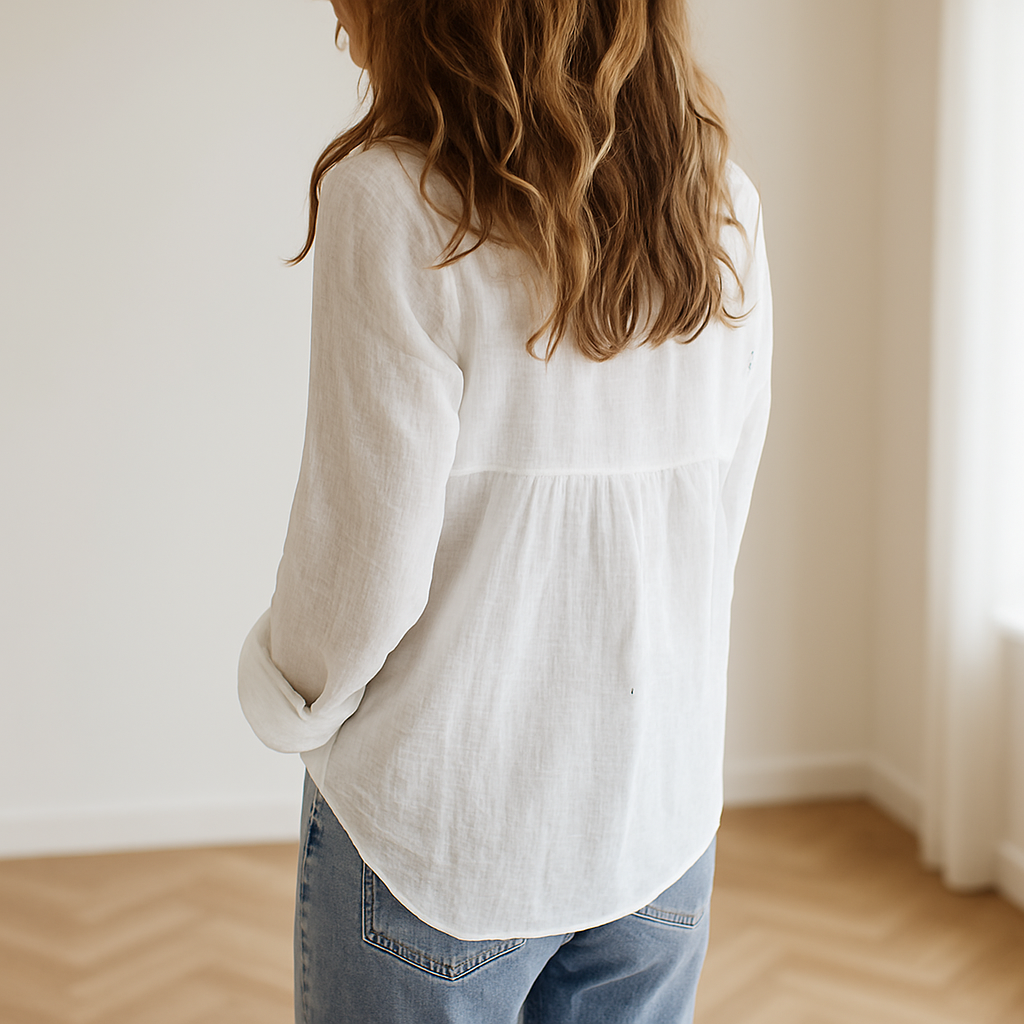 Ladies' Cotton and Linen Blouse | Breathable, Timeless Fit & Ideal for Casual and Formal Wear