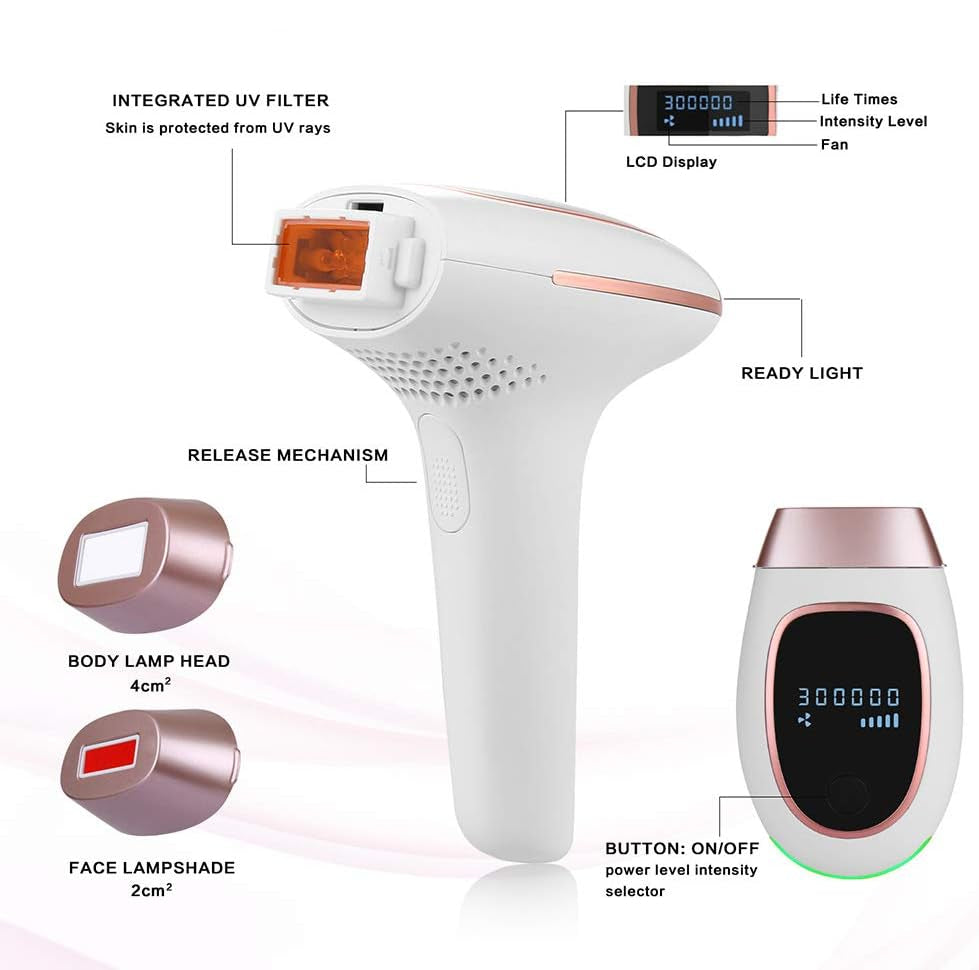 IPL Laser Hair Remover | Permanent Hair Removal, Skin-Friendly & Ideal for Legs, Arms, Face, and Intimate Areas
