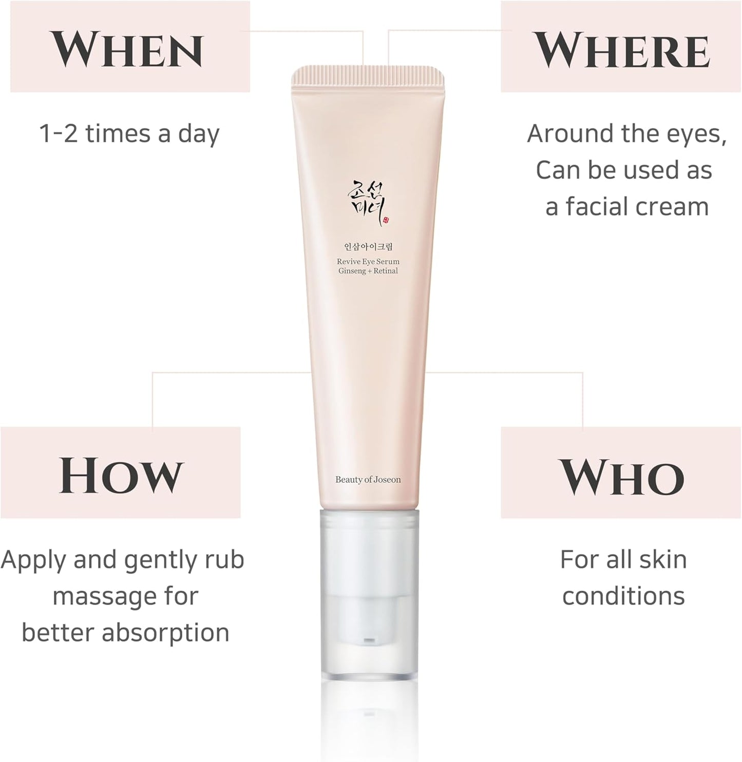 Korean Formula Eye Cream | Anti-Aging, Hydrating Formula with Ginseng & Retinal for Dark Circles and Fine Lines