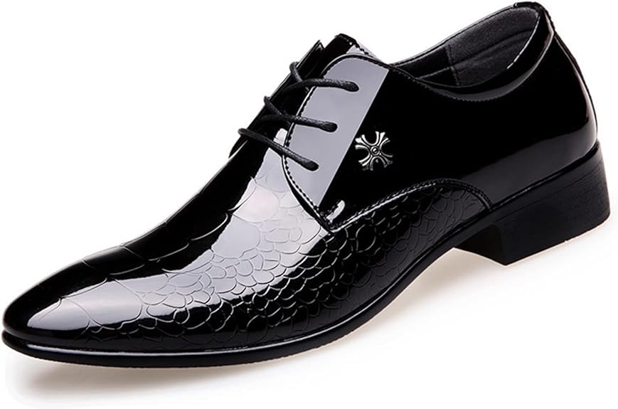 Men's Oxford Shoes - PU Leather - Almond Toe - Formal - Black - Size Available