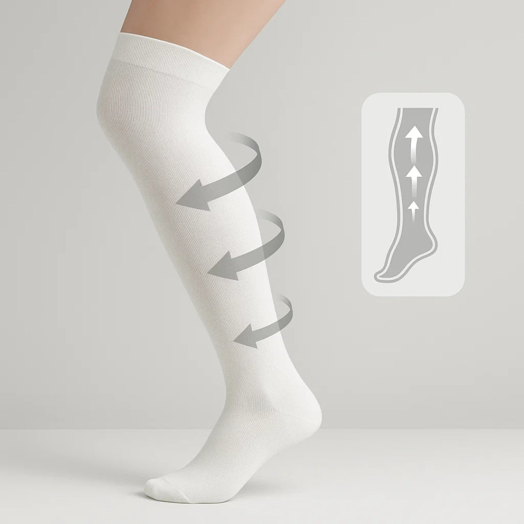 Graduated Compression Socks for Improved Blood Circulation and Pain Relief - Ideal for Athletes, Travelers, and Varicose Veins Support
