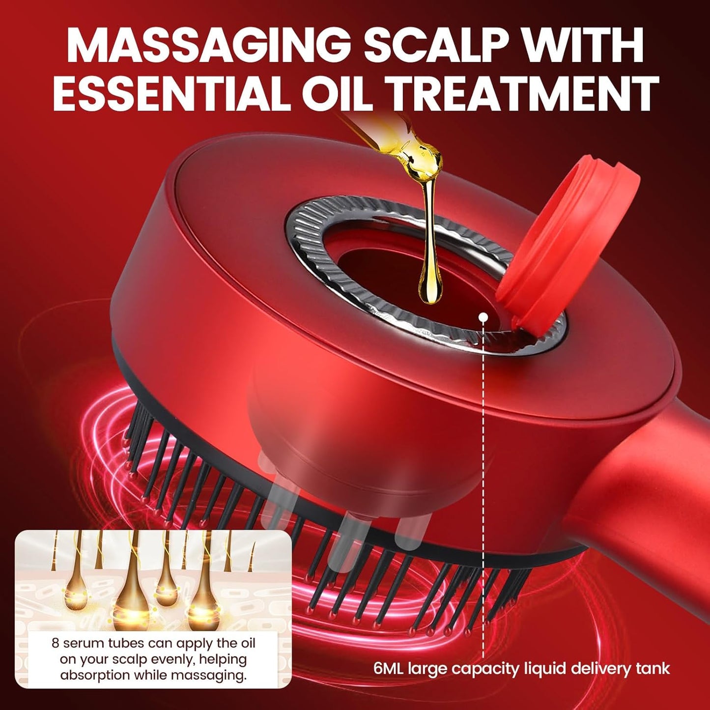 3-in-1 Electric Scalp Massager | Waterproof, Red Light Therapy & Portable for Relaxation and Hair Care