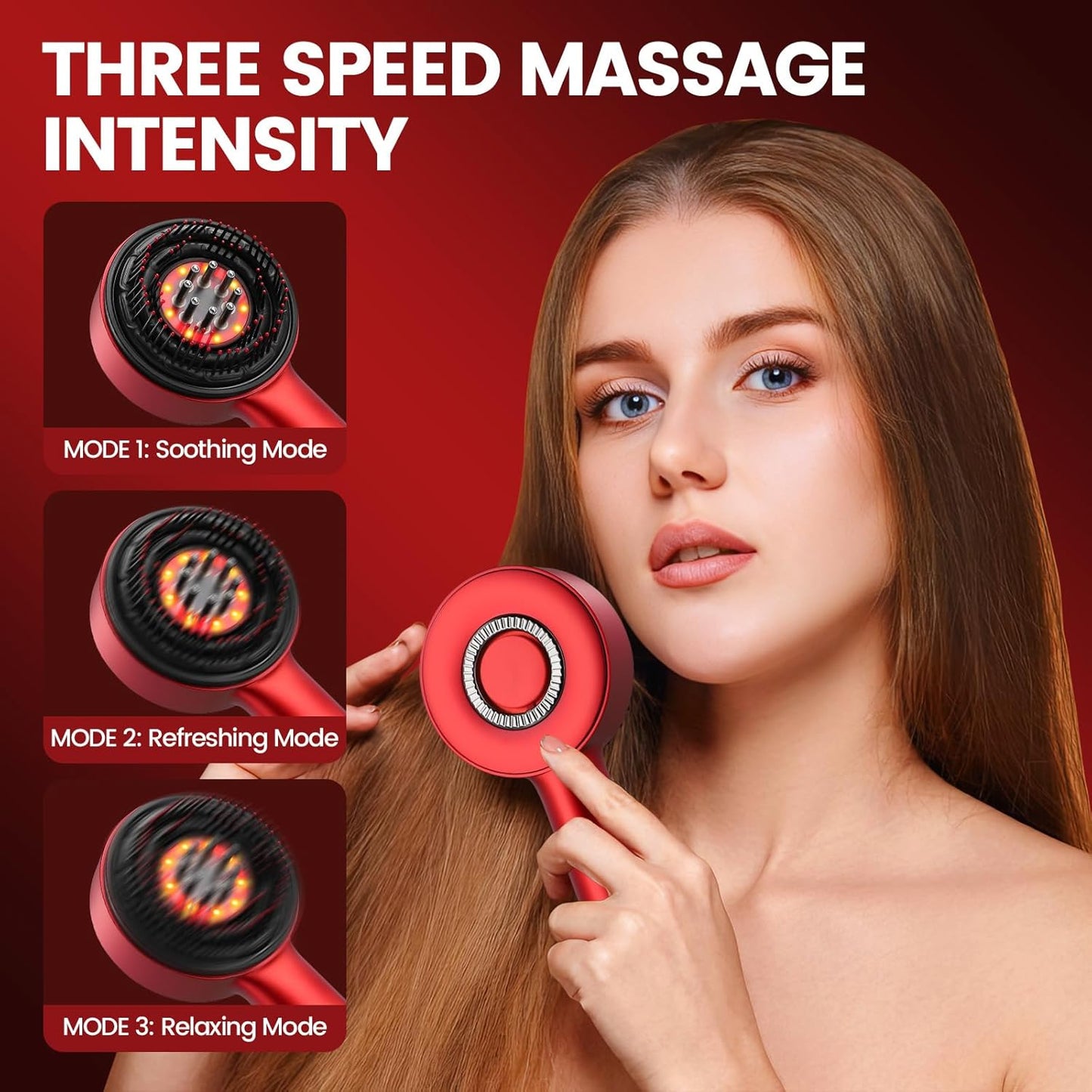 3-in-1 Electric Scalp Massager | Waterproof, Red Light Therapy & Portable for Relaxation and Hair Care