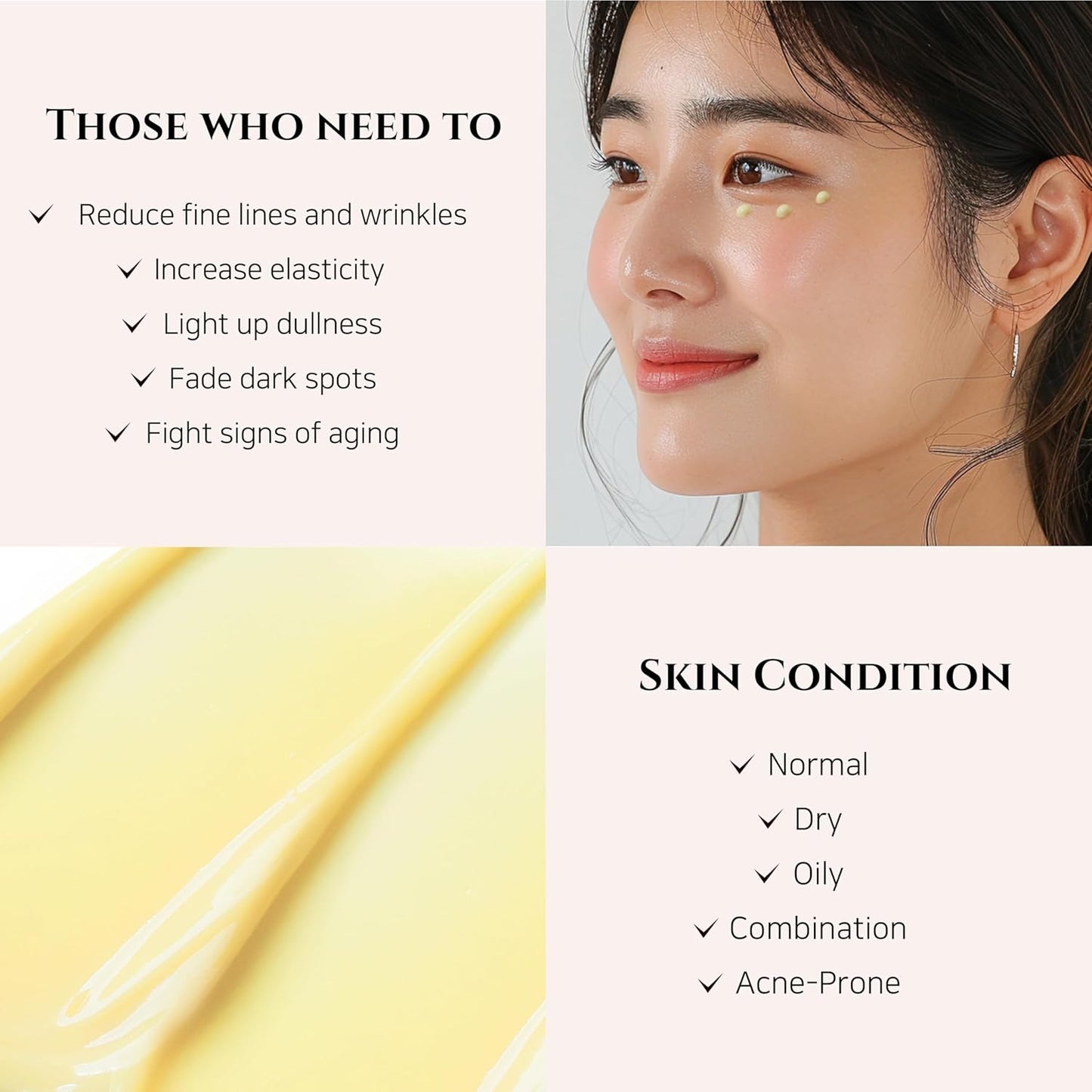 Korean Formula Eye Cream | Anti-Aging, Hydrating Formula with Ginseng & Retinal for Dark Circles and Fine Lines