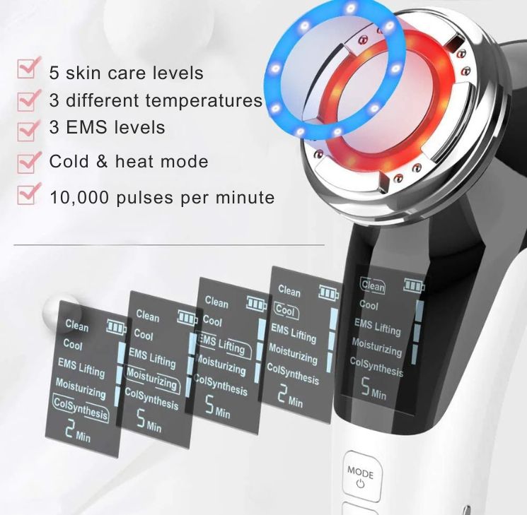 EMS Microcurrent Face Lift Device | Anti-Wrinkle, Skin Tightening & Red Light Therapy for Facial Toning