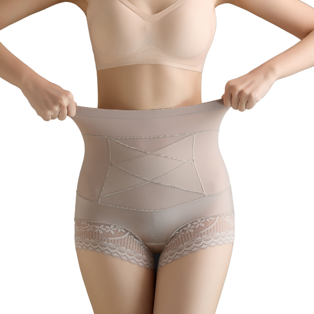 High-Waist Tummy Control Shapewear | Lace Trim, Smooths Love Handles & Ideal for Everyday Wear