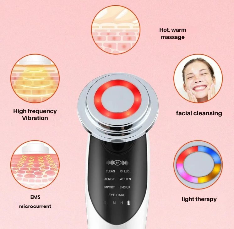EMS Microcurrent Face Lift Device | Anti-Wrinkle, Skin Tightening & Red Light Therapy for Facial Toning