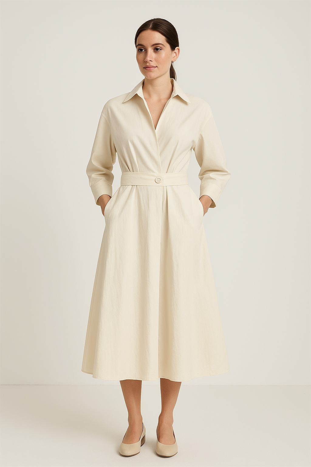 Women's Cotton Shirt Dress - Sarah Style - Casual Dress for Everyday Wear