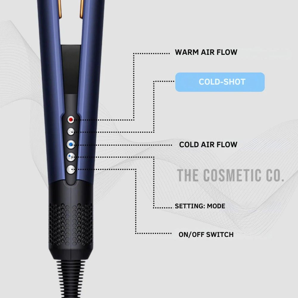 2-in-1 Hair Straightener and Dryer | Adjustable Temperature & Airflow for All Hair Types, Ideal for Quick Styling at Home or On-the-Go