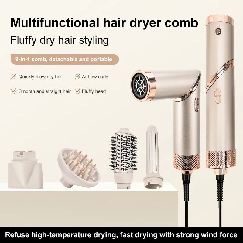 9-in-1 Airstyler Hair Tool | 1600W, Negative Ion Technology & Versatile Attachments for All Hair Types