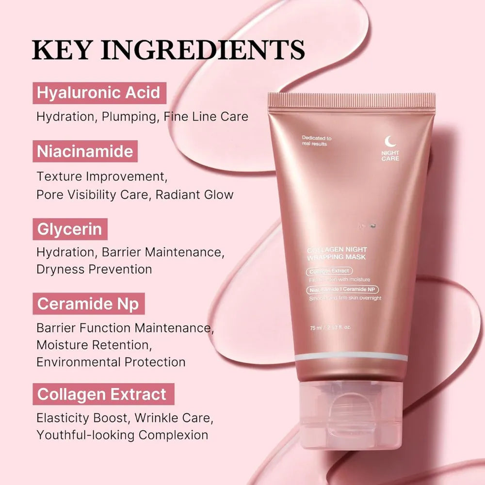 Collagen Peel Off Mask | Anti-Aging, Hydrating Formula for Overnight Skin Renewal & Firmness