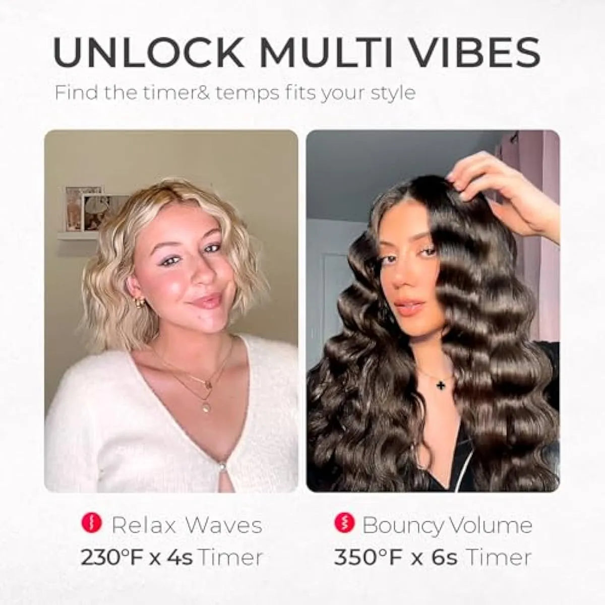 Curling Iron for Beach Waves | 25mm Ceramic Barrel, Adjustable Heat – Best Hair Waver for Effortless Curls & Mermaid Waves