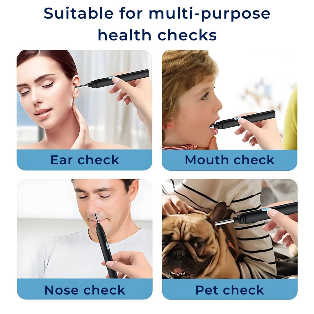 Earwax Removal Tool with LED Camera | Safe, Soft Tips for Gentle Ear Cleaning and Monitoring Ear Health