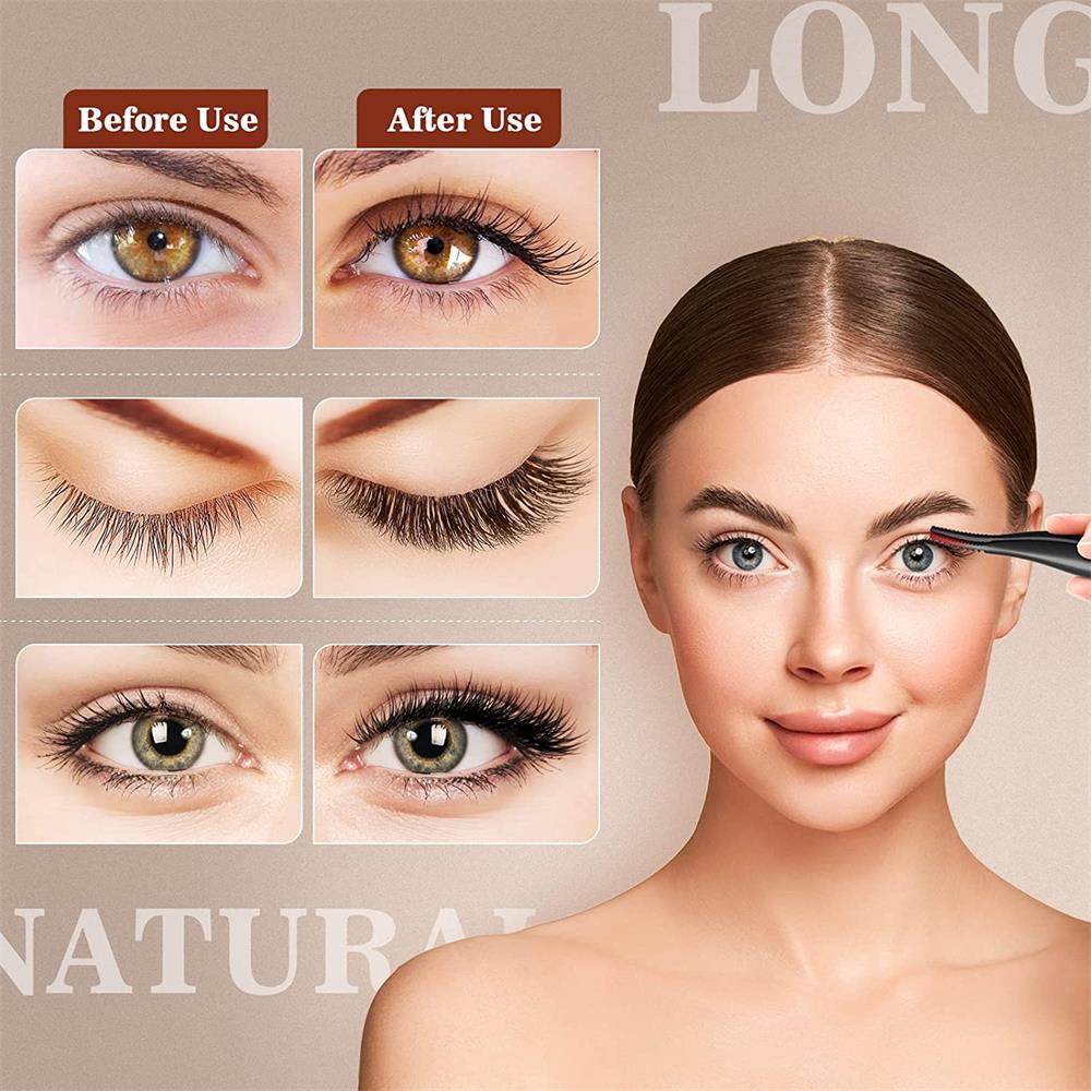 Heated Electric Eyelash Curler | 3 Temperature Modes, Quick Heating & USB Rechargeable for Natural and False Lashes