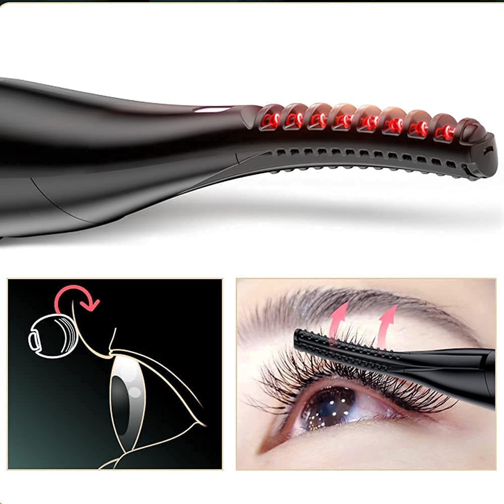Heated Electric Eyelash Curler | 3 Temperature Modes, Quick Heating & USB Rechargeable for Natural and False Lashes
