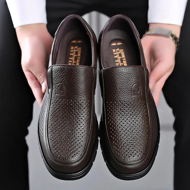 Men's Genuine Leather Casual Shoes | Breathable, Handcrafted & Comfortable for Outdoor Adventures