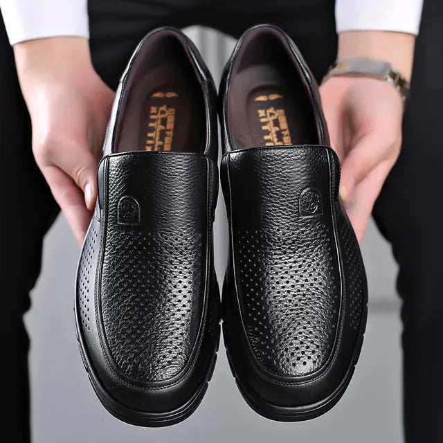 Men's Genuine Leather Casual Shoes | Breathable, Handcrafted & Comfortable for Outdoor Adventures