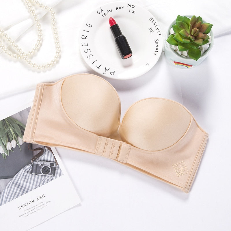 Strapless Front Buckle Bra | Soft, Breathable Mesh & Comfortable Fit for Evening Gowns and Special Occasions