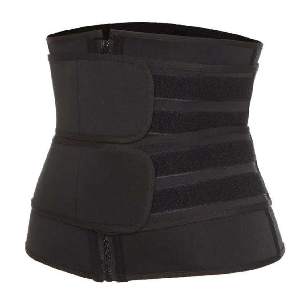 Women's Latex Waist Trainer | Double Compression Straps & Zipper for High-Intensity Workouts