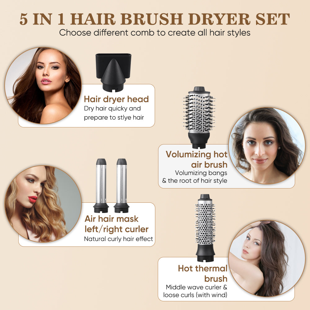 9-in-1 Airstyler Hair Tool | 1600W, Negative Ion Technology & Versatile Attachments for All Hair Types