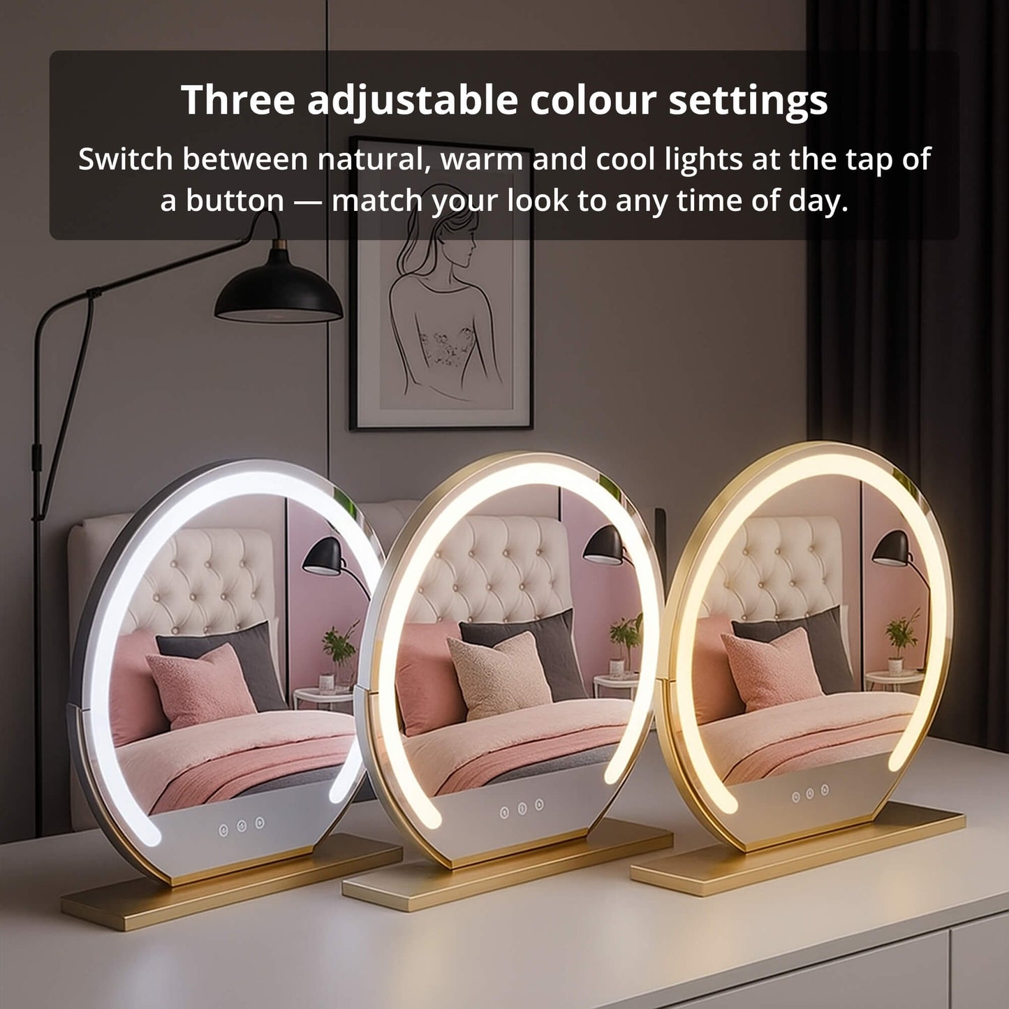 Dressing Table Mirror with Lights - Make up Mirror LED light Vanity