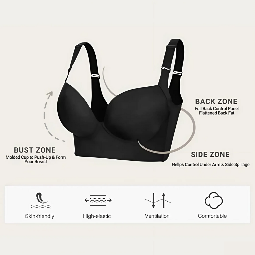 Magic Back Smoothing Push-Up Bra | Full Bust Lifted, Adjustable Straps & Comfortable for Everyday Wear