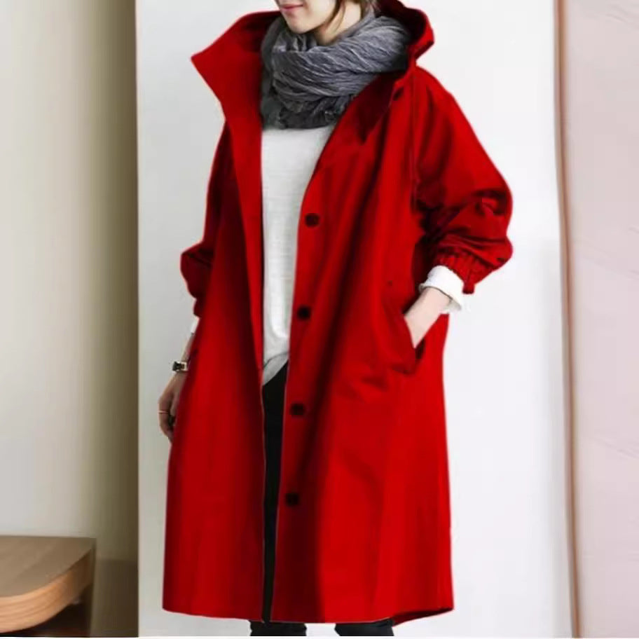 Women's Lightweight Hooded Rain Jacket - Waterproof Windbreaker for Outdoor Activewear
