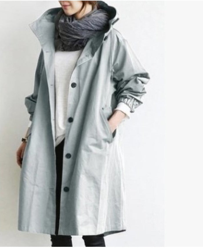 Women's Lightweight Hooded Rain Jacket - Waterproof Windbreaker for Outdoor Activewear