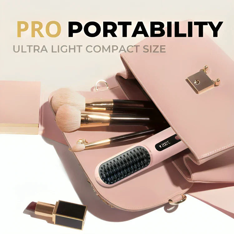 Wireless Heated Brush | Customizable Heat Settings & Portable for Effortless Styling Anytime