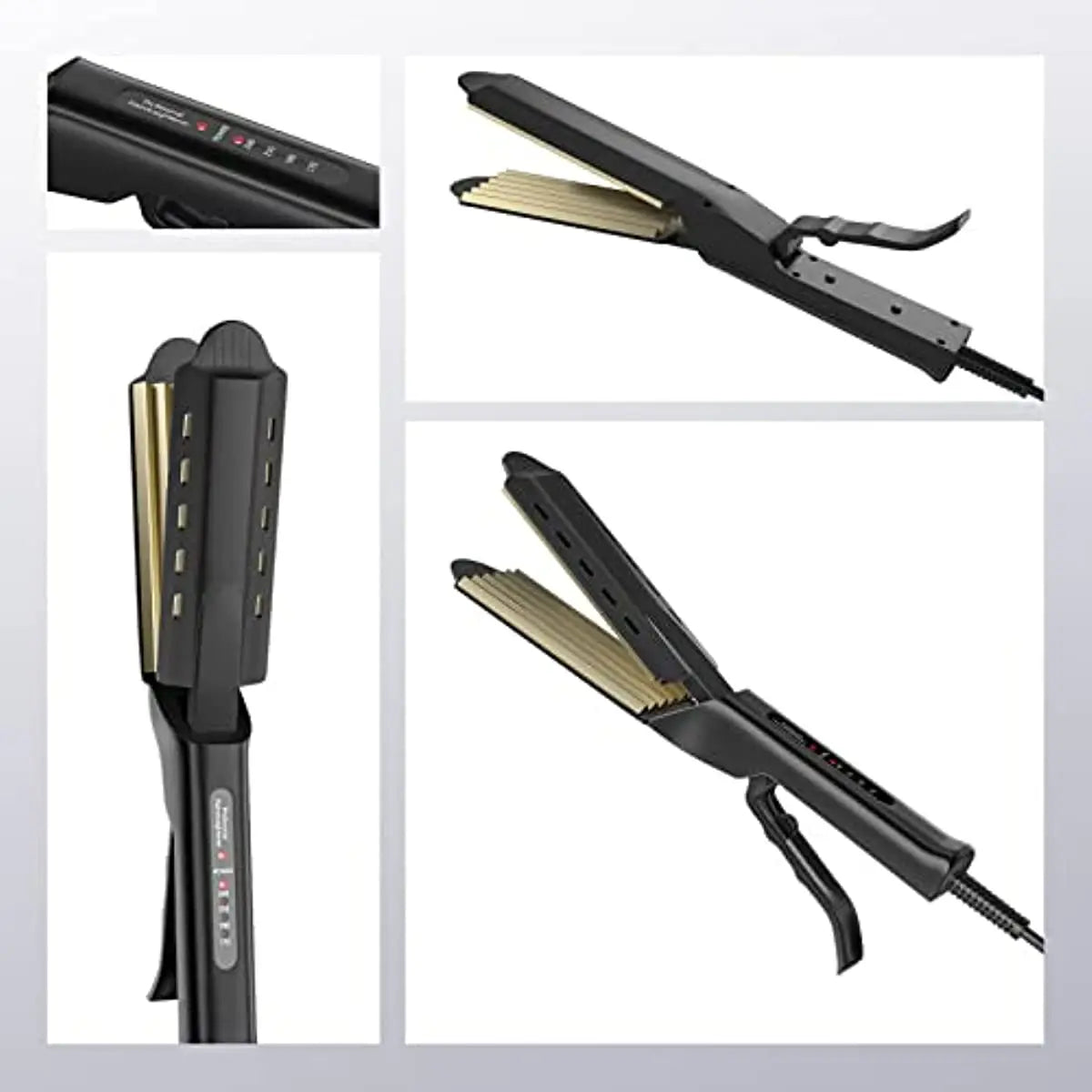 WaveCrafter™ | Professional Ceramic Electric Curling Iron with Corrugated Plates for Crimped Waves & Flat Styling