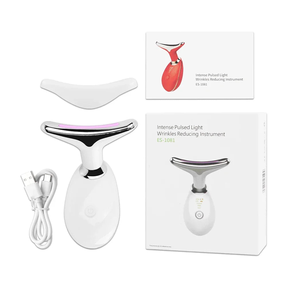 Revitalis™ | EMS Facial Massager & LED Light Therapy Device for Face & Neck Lift, Double Chin Remover, Skin Rejuvenation & Tightening