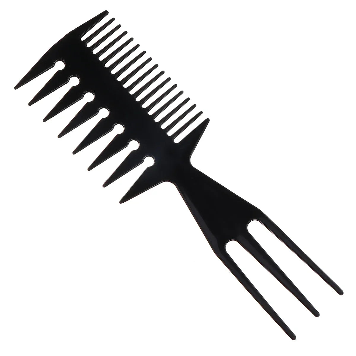 Wide Tooth Retro Oil Head Comb for Detangling Curly Hair - Professional Barber Fork Comb for Slicked Back Hairstyles