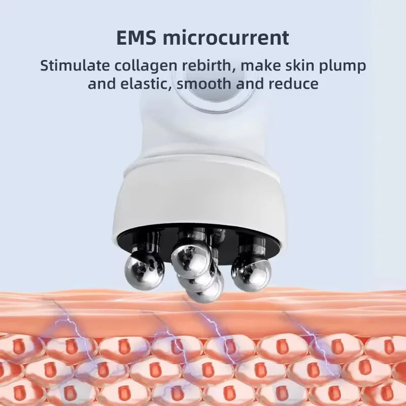 RadiantGlow™ | 3 in1 RF Heating EMS Facial Roller Massager for Fine Lines, Skin Rejuvenation & Firming Microcurrent Treatment