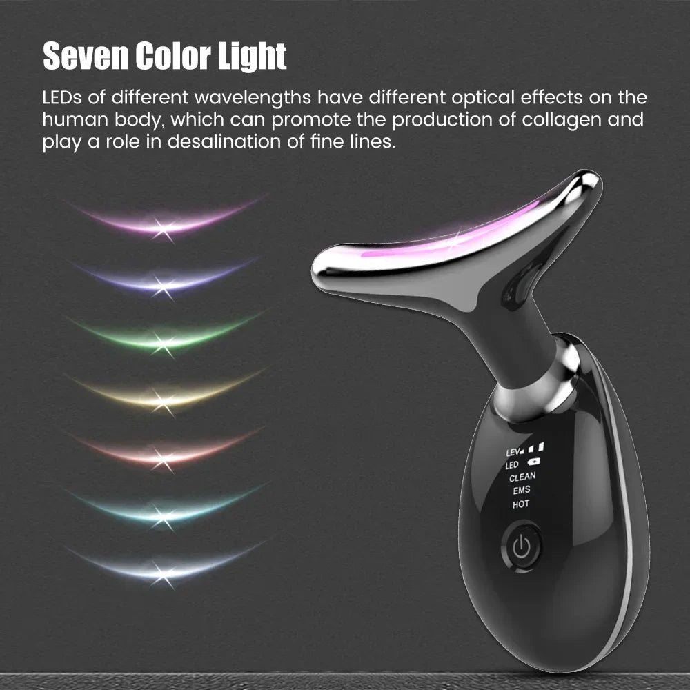 Revitalis™ | EMS Facial Massager & LED Light Therapy Device for Face & Neck Lift, Double Chin Remover, Skin Rejuvenation & Tightening