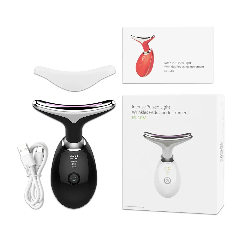 Revitalis™ | EMS Facial Massager & LED Light Therapy Device for Face & Neck Lift, Double Chin Remover, Skin Rejuvenation & Tightening