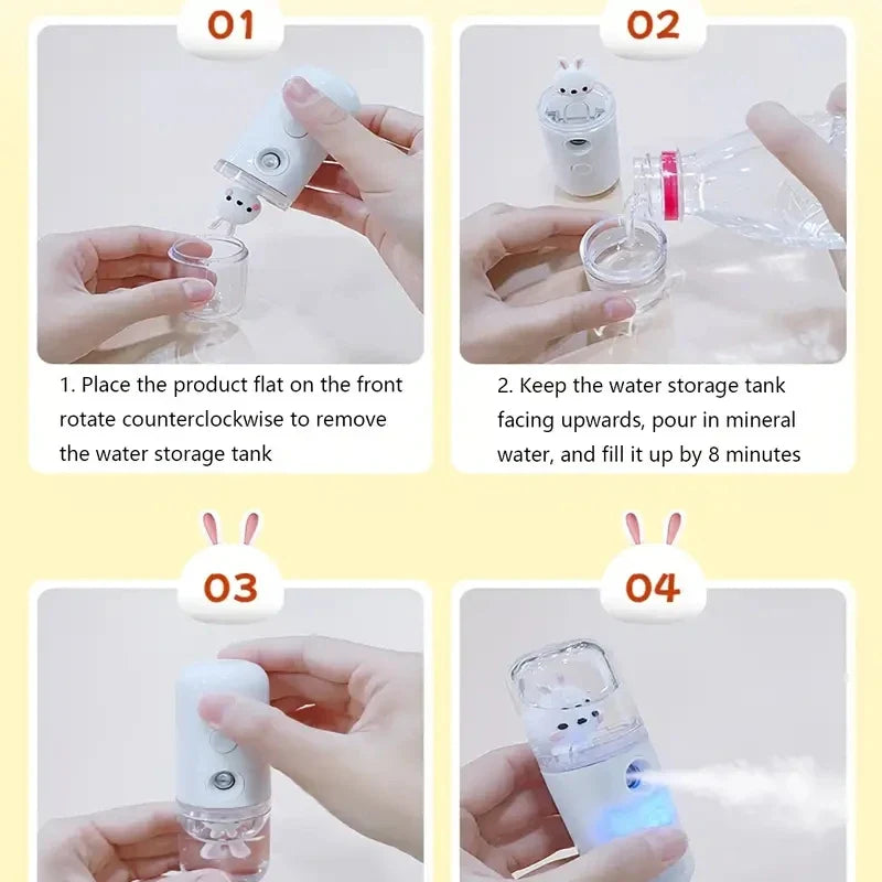 MysticMist™ | Mini USB Facial Steamer & Nebulizer | 30ML Hydrating Nano Spray for Moisturizing Skin Care & Beauty Treatment